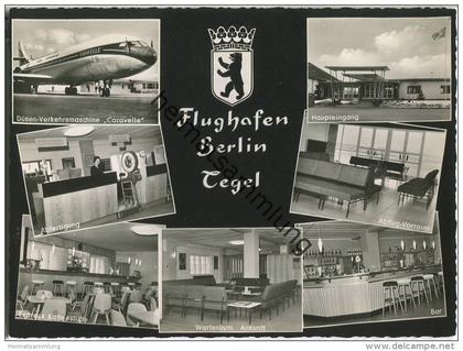 Flughafen Berlin Tegel - Abfertigung - Bar - Warteraum - Foto-Ansichtskarte