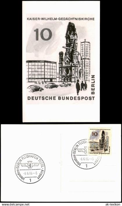 Tegel-Berlin   Flughafen Tegel 1966  mit Stempel-Datum 6.6.66