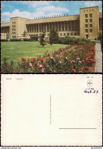 Ansichtskarte Tempelhof-Berlin Flughafen ZENTRALFLUGHAFEN (Airport) 1957