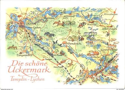 Templin Landkarte Uckermark von Templin bis Lychen