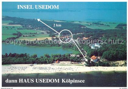 73045998 Insel Usedom Fliegeraufnahme mit Koelpinsee Hotel Haus Usedom