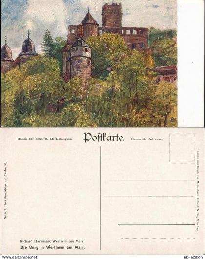 Ansichtskarte Wertheim Burg/Schloss Wertheim - Künstlerkarte 1913