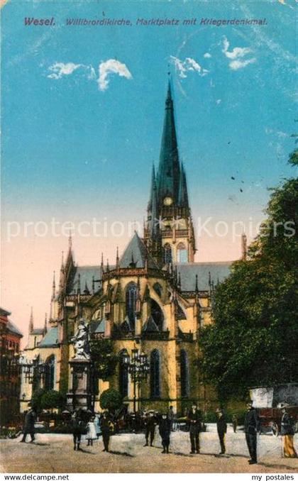 42997399 Wesel Rhein Willibrordikirche Marktplatz Kriegerdenkmal Wesel