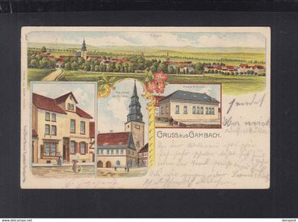 Dt. Reich Litho-AK Gambach 1910