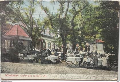 Allemagne - Hesse - Wiesbaden - Unter den Eichen - Carte postale pour Calais (France) - 1909