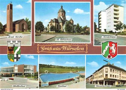 Wuerselen Kirche Nordstrasse Hochhaus Hallenbad Freibad Kaiserstrasse