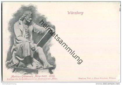 Würzburg - Matthias Grünewald - Erzfigur des Luitpoldbrunnens - Verlag Franz Scheiner Würzburg