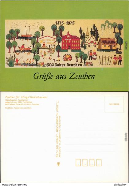 Zeuthen Wandteppich Ansichtskarte 1988