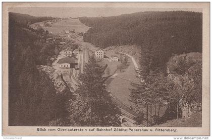 AK Bahnhof Zöblitz Stempel Pobershau Erzgebirge Blick Oberlauterstein auf Rittersberg bei Marienberg Lengefeld Pockau