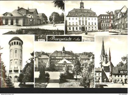 70101887 Burgstaedt Sachsen Burgstaedt Rathaus Bahnhof Schule Kirche x 1975 Burg