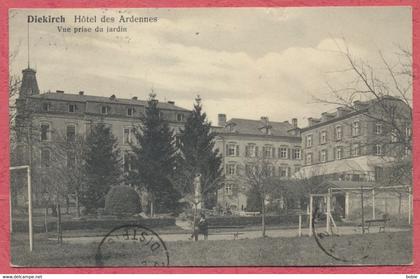 Diekirch Luxembourg : Hôtel des Ardennes - Vue prise du jardin.1913  / Edit. Emile Zenner Diekirch