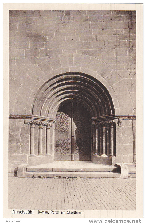 Dinkelsbühl, romanisches Portal am Stadtturm, um 1920