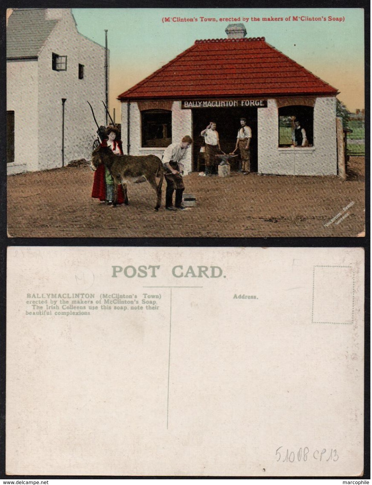 DONAGHMORE - TYRONE - MC CLINTON SOAP / CARTE POSTALE PUBLICITAIRE (ref LE1592)