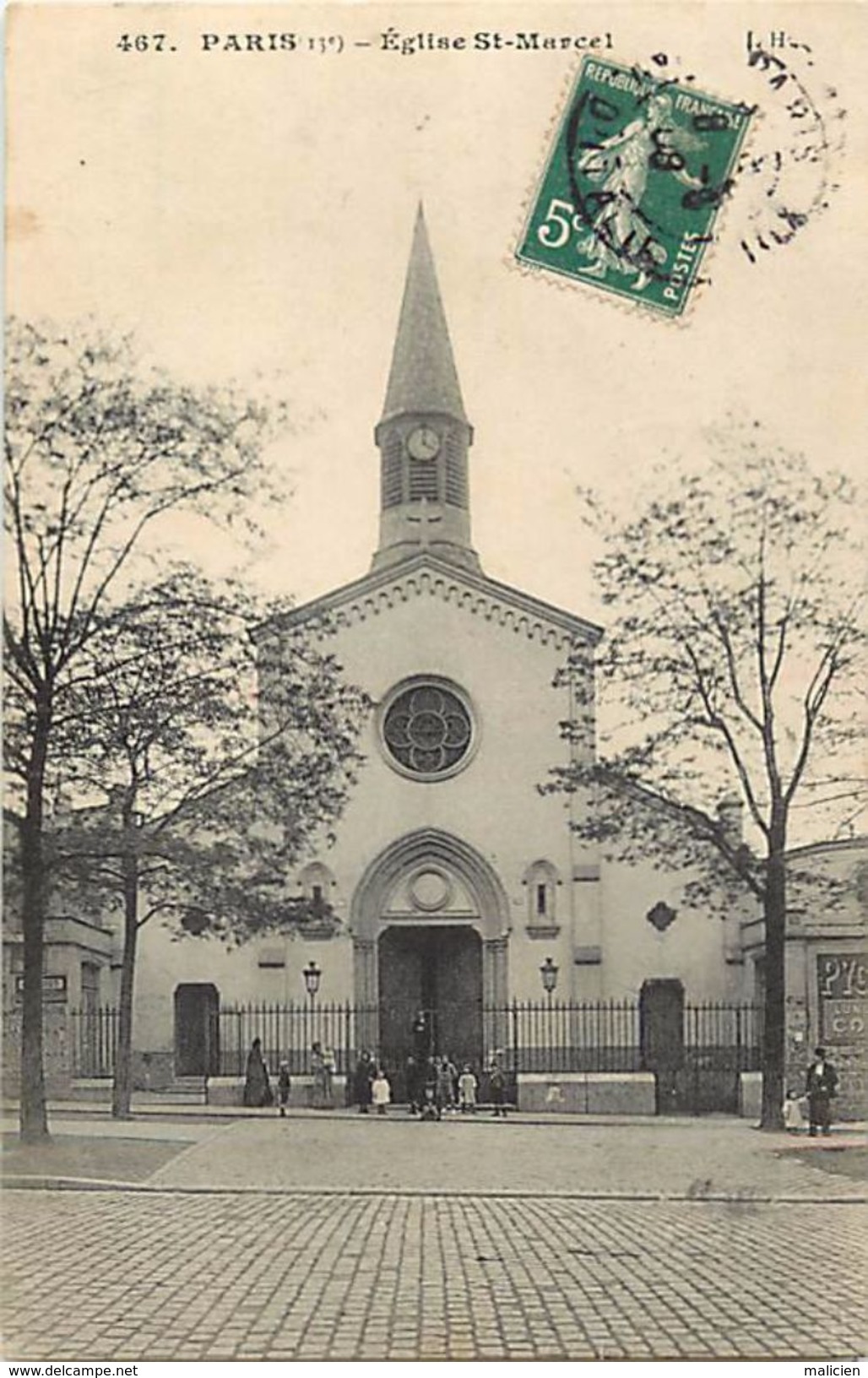 - dpts div. -UU655- paris -  eglise saint marcel - arrondissement 01 - carte bon etat -