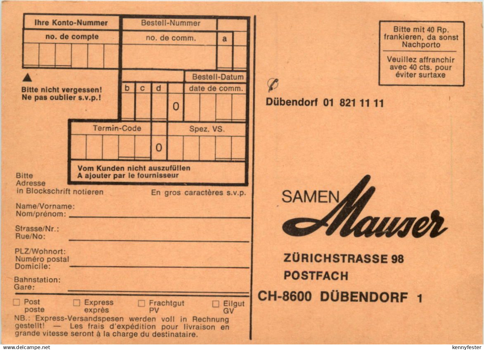 Dübendorf - Samen Mauser