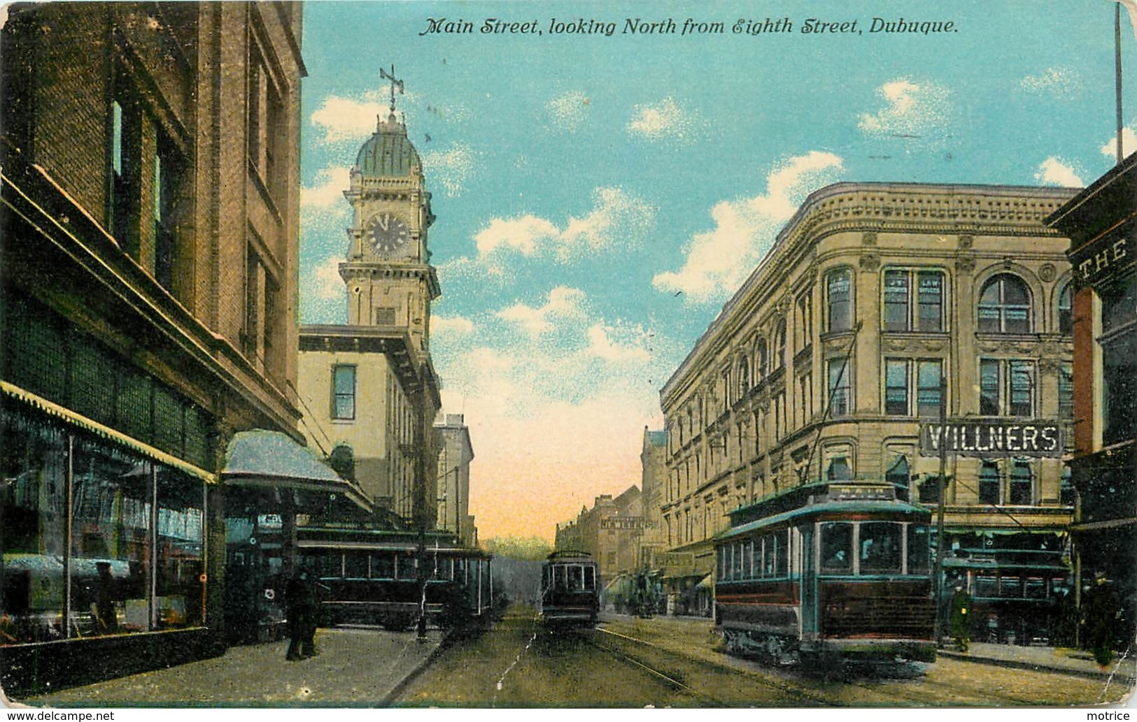 DUBUQUE - main street, looking north from eight street. (carte vendue en l'état)