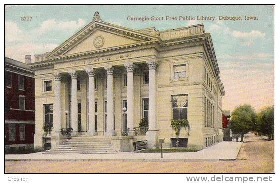 DUDUQUE IOWA 8727 CARNEGIE STOUT FREE PUBLIC LIBRARY