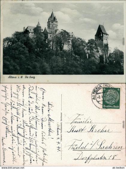 Ansichtskarte Altena Burg Altena 1941