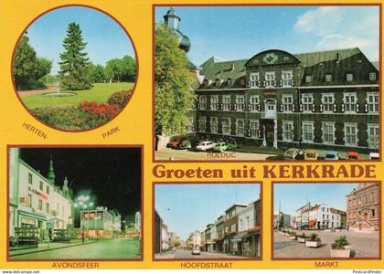 Kerkrade Markt Hoofdstraat Avondsfeer German Postcard