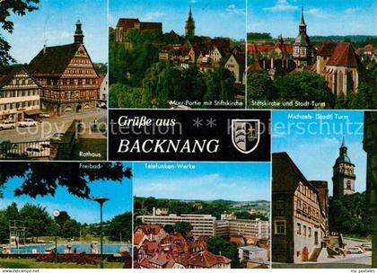 73197780 Backnang Stiftskirche Rathaus Michaelsturm Backnang