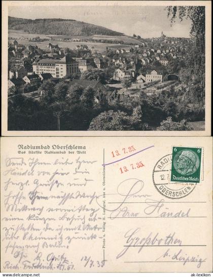 Oberschlema-Bad Schlema Panorama-Ansicht Teilansicht der Stadt 1935