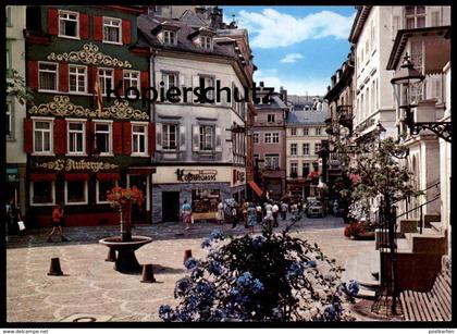 ÄLTERE POSTKARTE BADEN-BADEN JESUITENPLATZ Koßmann Auberge Platz Werbestempel ...es ist immer Baden-Baden Zeit