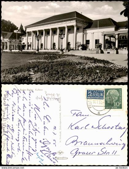 Ansichtskarte Baden-Baden Kurhaus Baden-Baden 1955