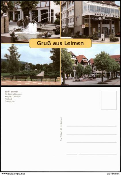 Leimen (Baden) Mehrbild Georg-Brunnen Kurpfalz Centrum Freibad Georgiplatz 1990