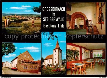 73844014 Grossbirkach Oberfranken Panorama Gasthaus Link Gastraeume Kirche