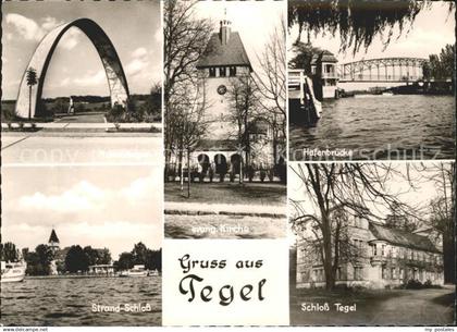 72266447 Tegel Strandschloss Hafenbruecke Schloss-Tegel Kirche