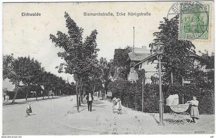 CPA ANIMEE EICHWALDE, ANIMATION, BISMARCKSTRASSE, ECKE KÖNIGSTRASSE, BRANDEBOURG, ALLEMAGNE