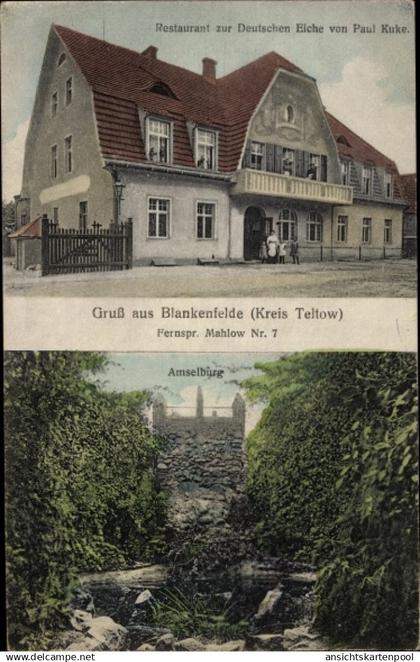 CPA Blankenfelde Mahlow im Kreis Teltow, Restaurant zur Deutschen Eiche, Amselburg