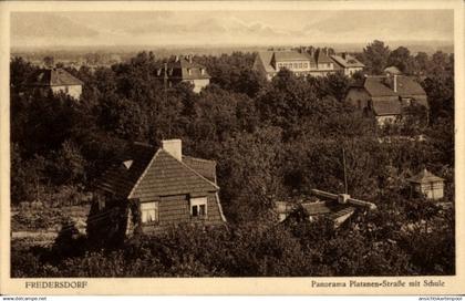 CPA Fredersdorf Vogelsdorf bei Berlin, Panorama Platanen-Straße, Schule