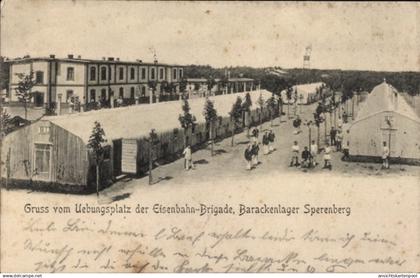 CPA Sperenberg am Mellensee Brandenburg, Übungsplatz der Eisenbahn-Brigade, Barackenlager