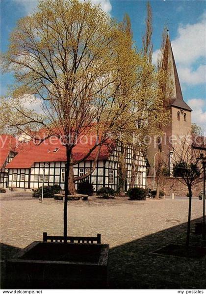 73000969 Buende Westfalen Laurentiuskirche Stadtbuecherei Rathausplatz Buende We