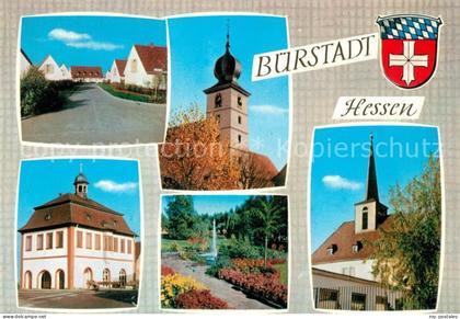 73258263 Buerstadt Strasse Rathaus Kirche Park Buerstadt