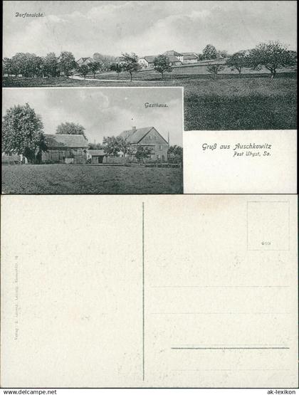 Auschkowitz-Burkau (Oberlausitz)   Porchow 2 Bild Gasthaus, Stadtpartie 1912