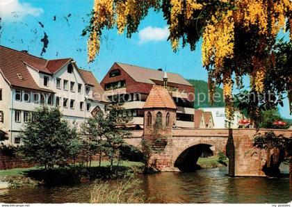 72929431 Calw Brueckenpartie mit Nikolauskapelle im Nagoldtal Calw