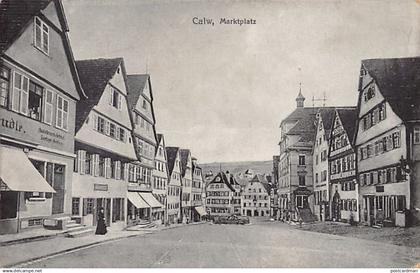 Calw (BW) Marktplatz Brunnen Verlag Fr. Häussler, Buchhdl. Calw