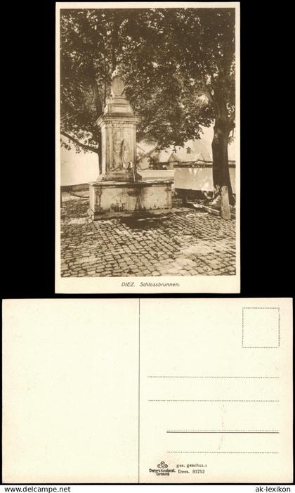 Ansichtskarte Diez (Lahn) Schloss Diez, Schlossbrunnen 1920