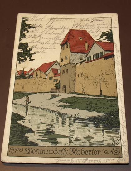 Ansichtskarte Litho Donauwörth Färbertor #AK1502