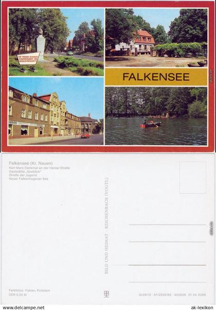 Falkensee Karl-Marx-Denkmal Hansa-Straße, Gaststätte "Seeblick", Straße 1982