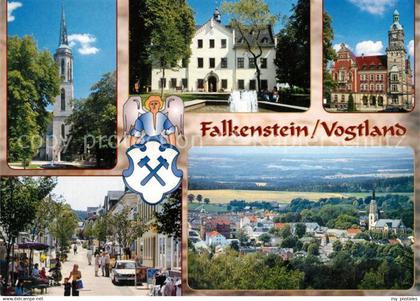 73232497 Falkenstein Vogtland Kirche Zum heiligen Kreuz Heimatmuseum Rathaus Pan