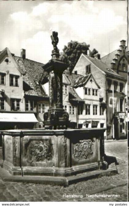 70119690 Flensburg Flensburg Neptunsbrunnen ungelaufen ca. 1955 Flensburg