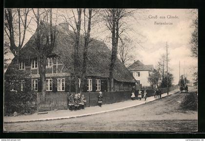 AK Glinde, Ferienheim in der Strassenansicht