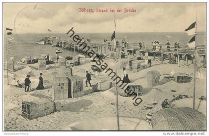 Göhren - Strand bei der Brücke - Verlag Stengel & Co. Dresden 1905 gel. 1907