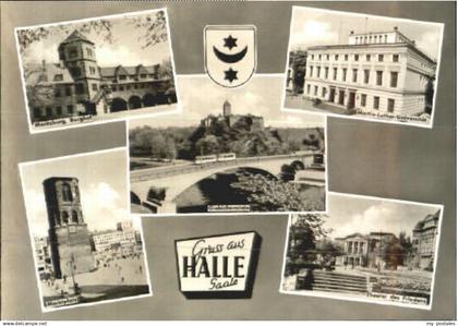 70118045 Halle Saale Halle Burghof Marktplatz Theater ungelaufen ca. 1965 Halle