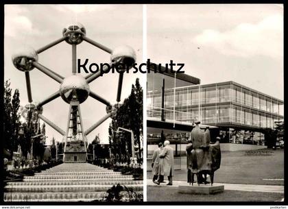 ALTE POSTKARTE ZOEPPRITZ WOLLDECKEN AUF DER WELTAUSSTELLUNG BRÜSSEL ATOMIUM HEIDENHEIM MERGELSTETTEN Ansichtskarte cpa