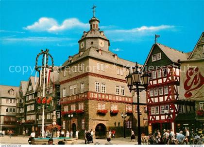 73209022 Herborn Hessen Marktplatz mit Rathaus Herborn Hessen