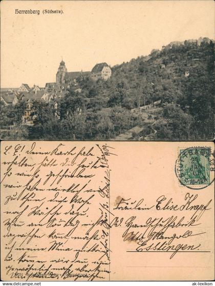 Ansichtskarte Herrenberg Südseite 1909